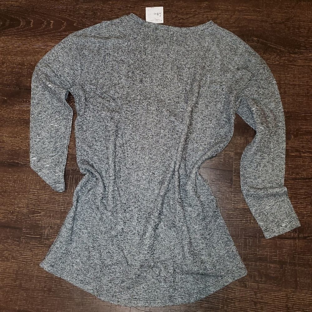 Distressed Black/ Grey sweatshirt dress/tunic top - Picture 3 of 8
